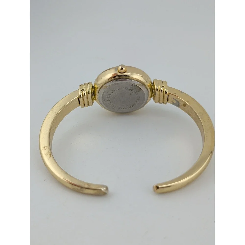 Women's Gold Tone Hinged Band Snowflake Watch 24mm Case- New Battery